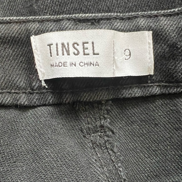 Tinsel Women High Waist Distressed Skinny Ankle Crop Denim Black Mom Jeans Sz 9 - Picture 9 of 11